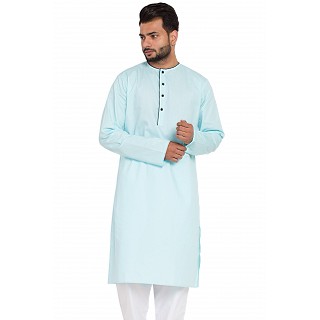 Designer kurta with round neck- Sky Blue